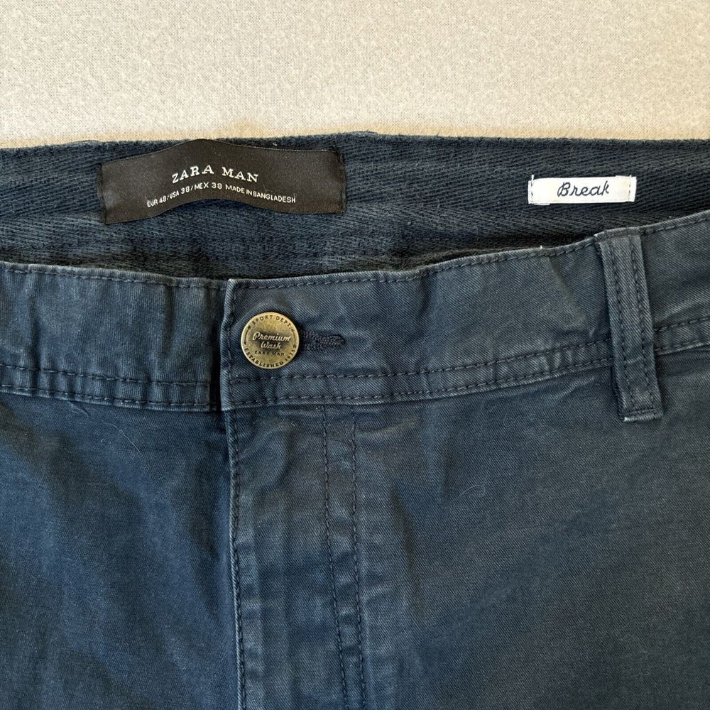 Zara Man "Break" 38x32 BLUE Pants Stretch Slim Fit EXCELLENT & Soft ~ FAST Ship - Picture 3 of 8
